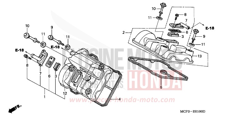 COUVERCLE DE CULASSE von VTR1000 SP-1 ACCURATE SILVER METALLIC (NH146) von 2001